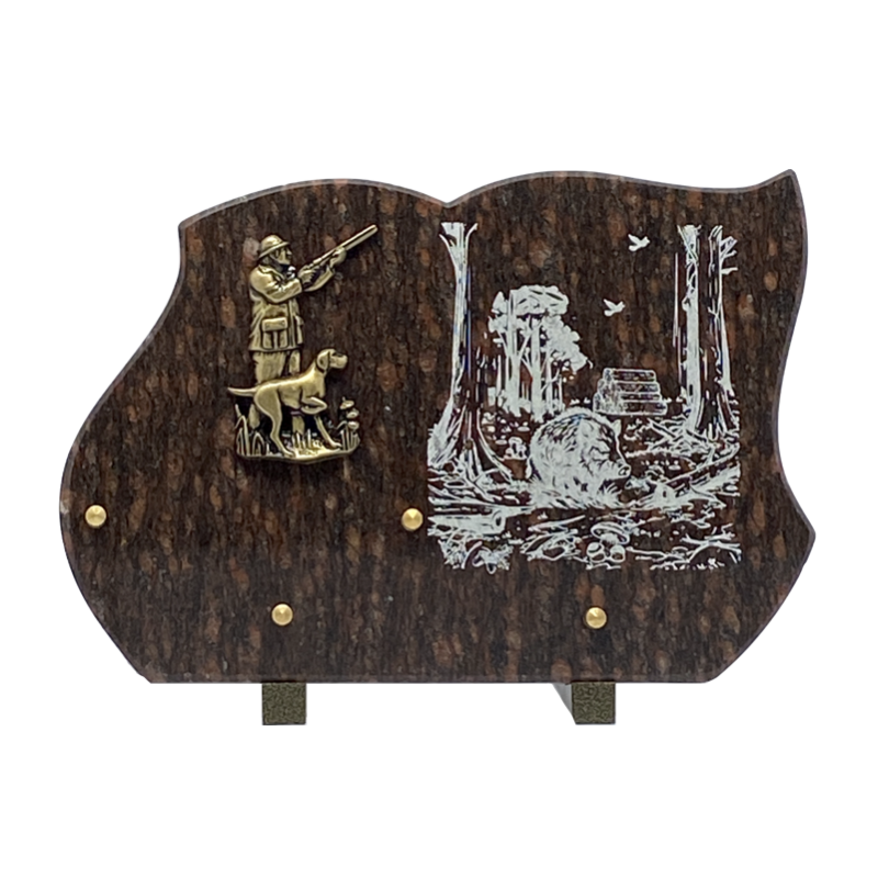Plaque décor chasseur sanglier
