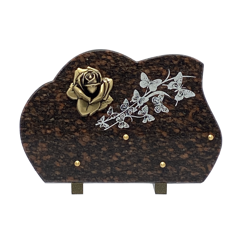 plaque granit litho papillon