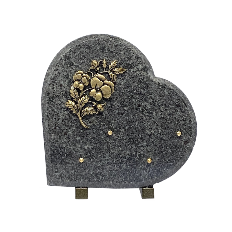 Plaque funéraire forme coeur